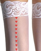 Stockings with printed heart back seam